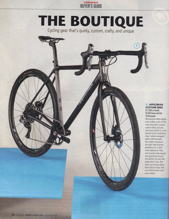 Appleman Bicycles in VeloNews Buyers Guide!